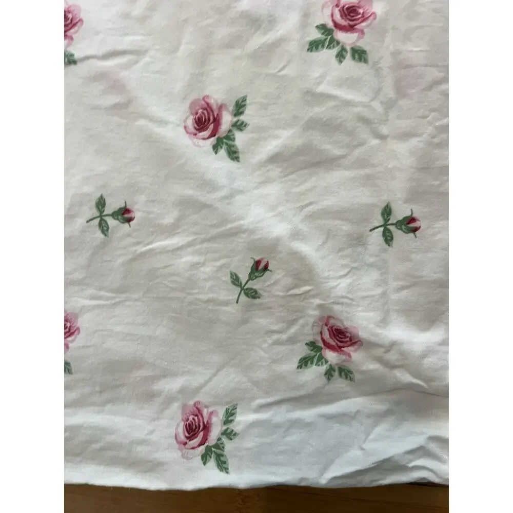 IKEA EMELINA KNOPP Full Size Duvet Cover pretty pink roses on white background